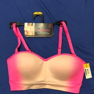 Hot Pink Bandeau bra - removable straps -Medium